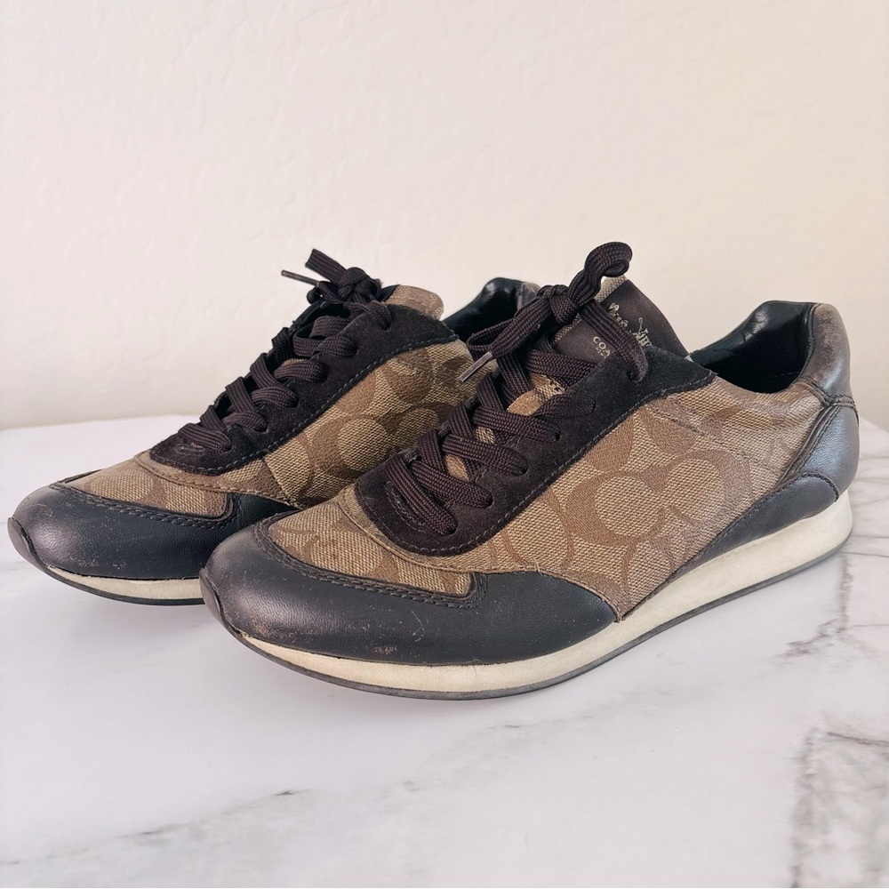 Coach Rebecca II Womens Q6735‎ Designer Fashion Shoes Khaki Chestnut US 7